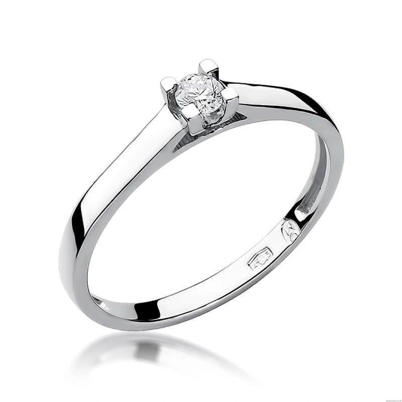 Pierścionek W221 Diament 0,10ct białe złoto