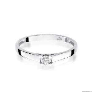 Pierścionek W221 Diament 0,10ct białe złoto
