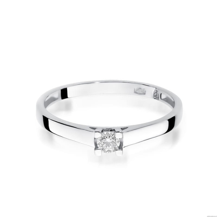 Pierścionek W221 Diament 0,10ct białe złoto