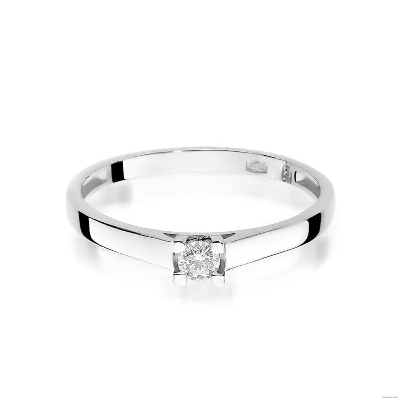 Pierścionek W221 Diament 0,10ct białe złoto