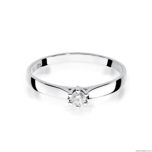 Pierścionek W222 Diament 0,08ct białe złoto