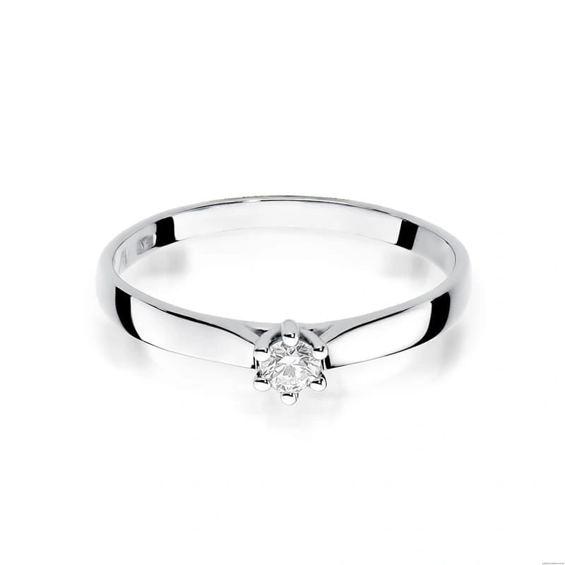 Pierścionek W222 Diament 0,08ct białe złoto