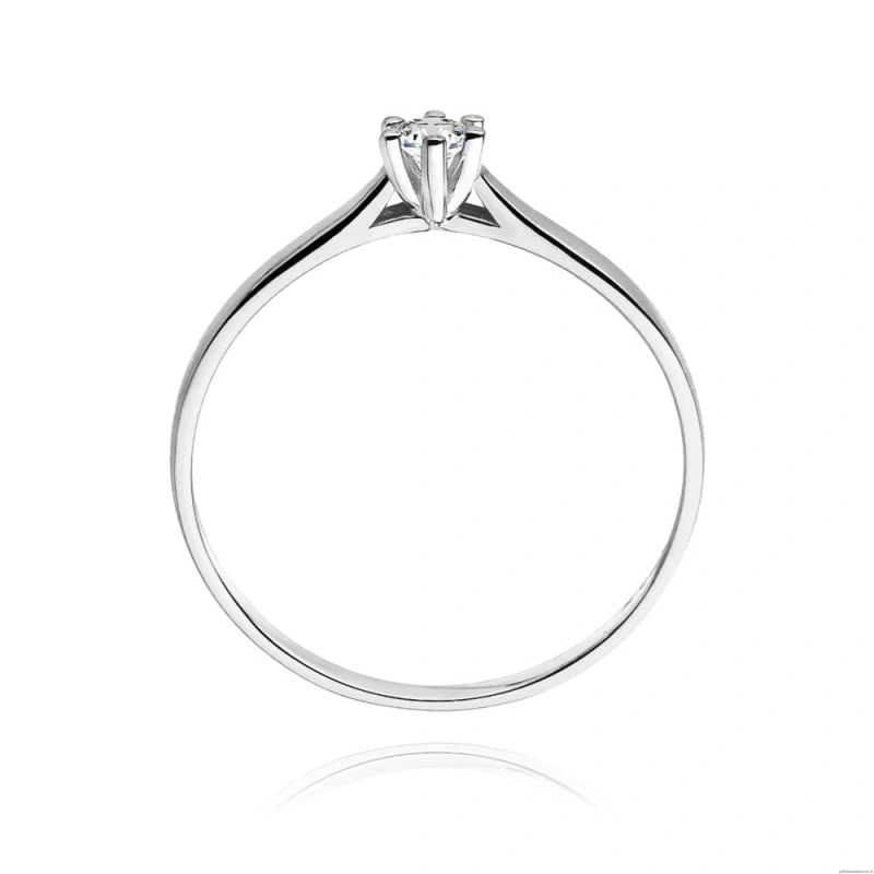 Pierścionek W222 Diament 0,08ct białe złoto