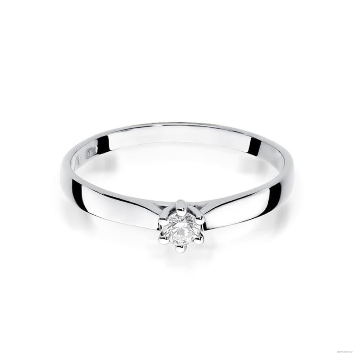 Pierścionek W222 Diament 0,10ct białe złoto