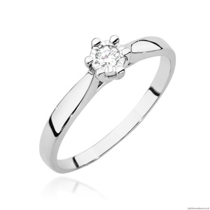 Pierścionek W222BT Diament 0,08ct białe złoto