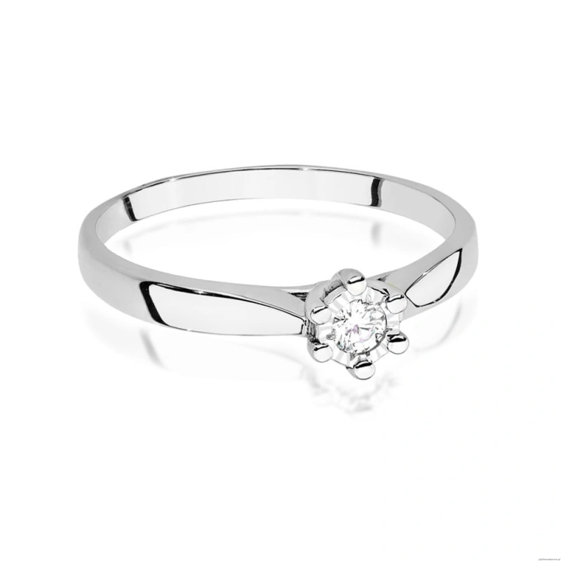 Pierścionek W222BT Diament 0,08ct białe złoto