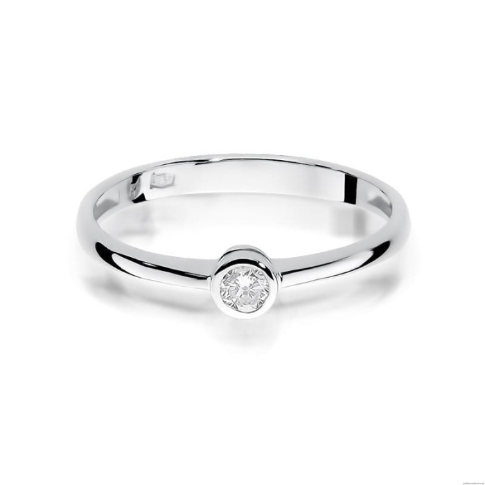 Pierścionek W224 Diament 0,08ct białe złoto