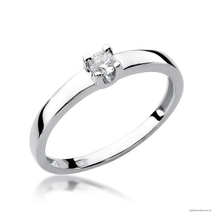 Pierścionek W225 Diament 0,10ct białe złoto