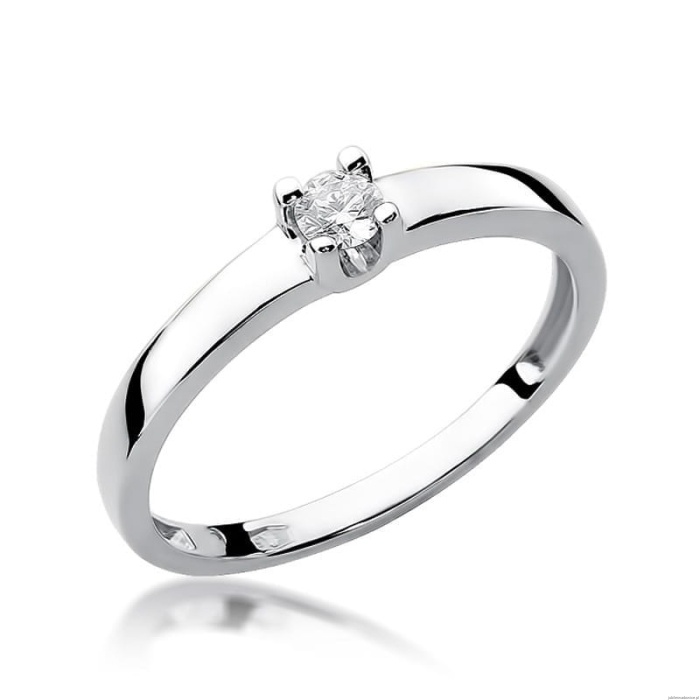 Pierścionek W225 Diament 0,10ct białe złoto