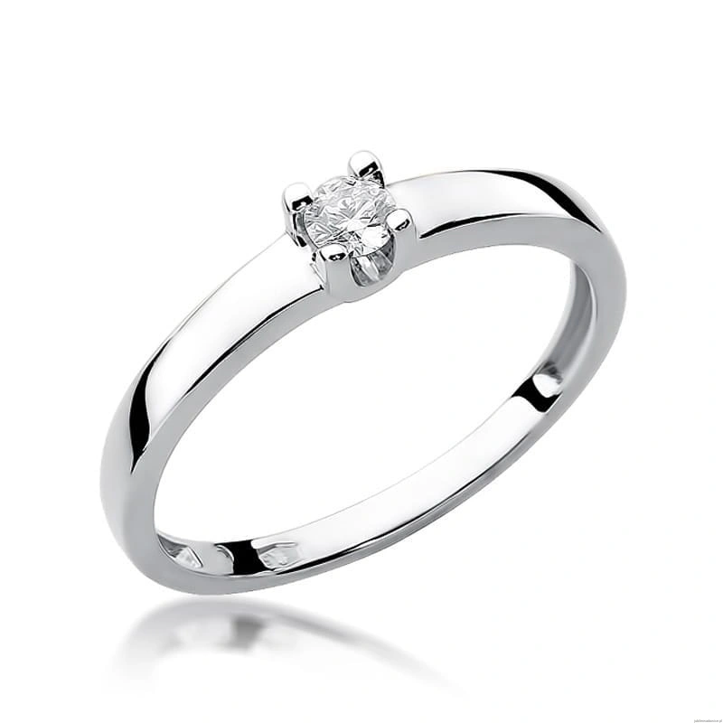 Pierścionek W225 Diament 0,10ct białe złoto