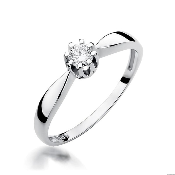 Pierścionek W228 Diament 0,15ct białe złoto
