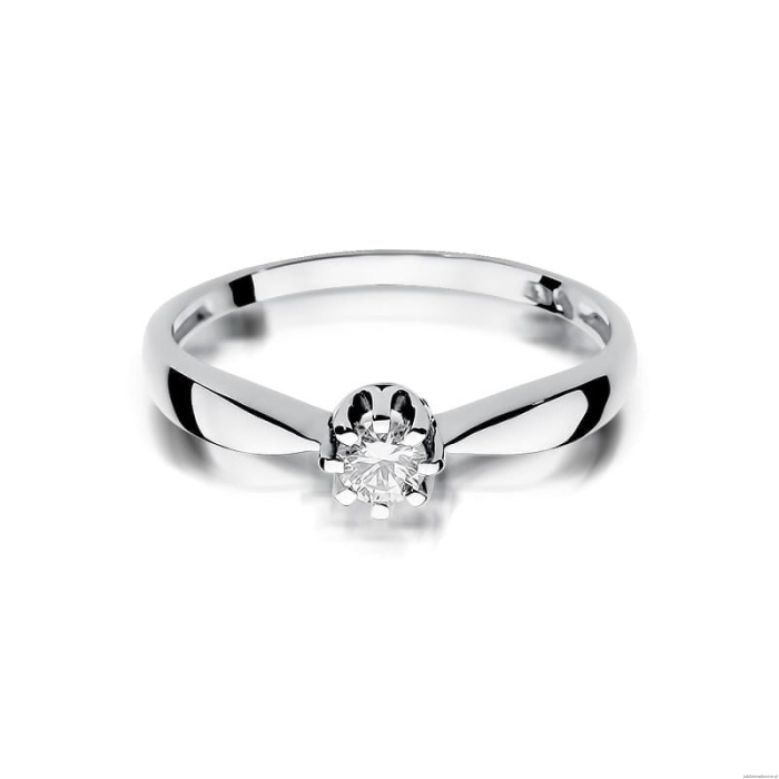 Pierścionek W228 Diament 0,15ct białe złoto