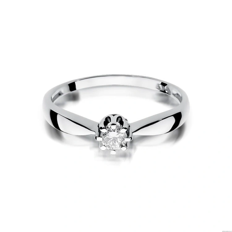 Pierścionek W228 Diament 0,15ct białe złoto