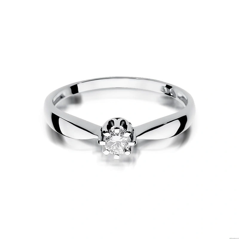 Pierścionek W228 Diament 0,15ct białe złoto