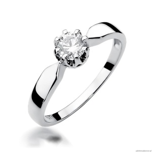 Pierścionek W228 Diament 0,40ct białe złoto
