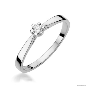 Pierścionek W229 Diament 0,10ct białe złoto