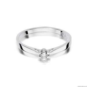 Pierścionek W229 Diament 0,10ct białe złoto