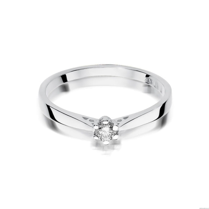 Pierścionek W229 Diament 0,10ct białe złoto