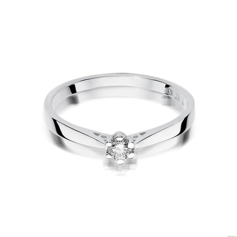 Pierścionek W229 Diament 0,10ct białe złoto