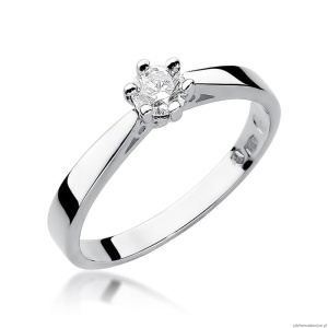 Pierścionek W229B Diament 0,25ct białe złoto