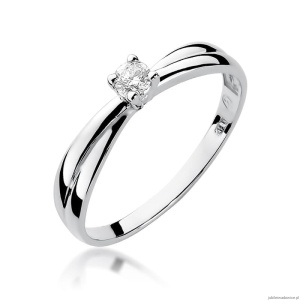 Pierścionek W230 Diament 0,10ct białe złoto