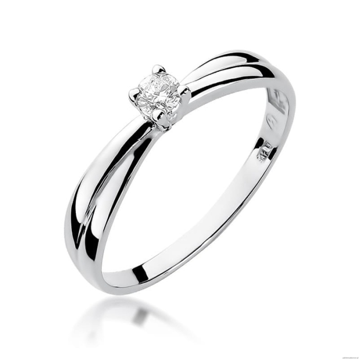 Pierścionek W230 Diament 0,10ct białe złoto