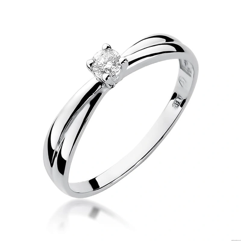 Pierścionek W230 Diament 0,10ct białe złoto