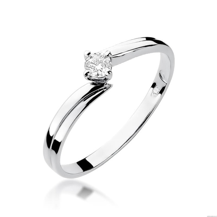 Pierścionek W231 Diament 0,08ct białe złoto