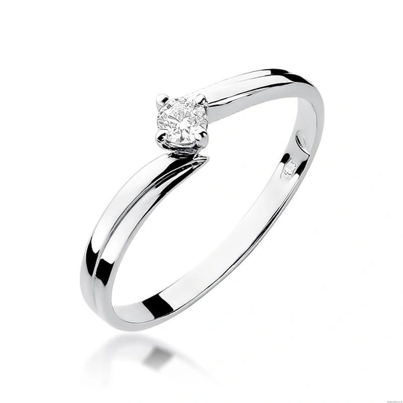Pierścionek W231 Diament 0,08ct białe złoto
