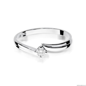 Pierścionek W231 Diament 0,08ct białe złoto