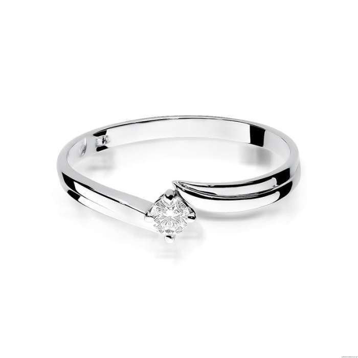 Pierścionek W231 Diament 0,08ct białe złoto