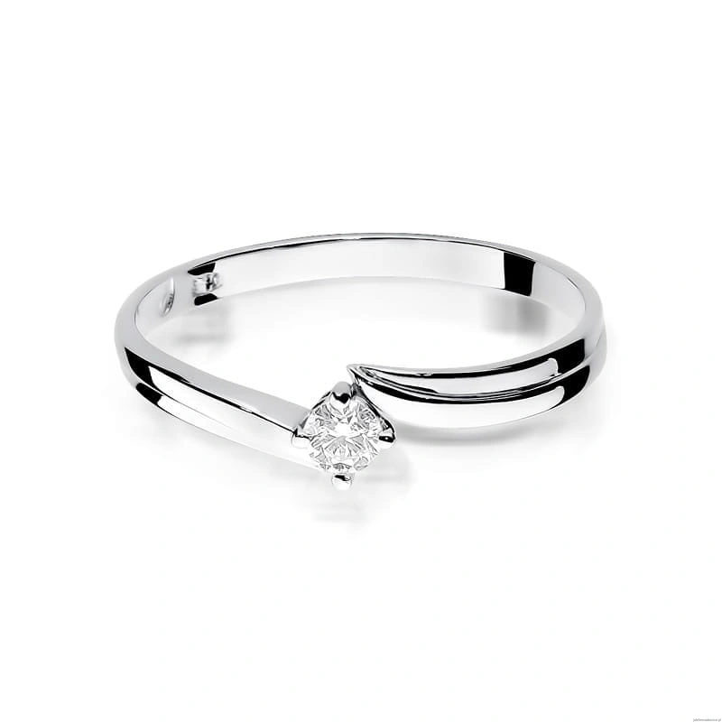 Pierścionek W231 Diament 0,08ct białe złoto