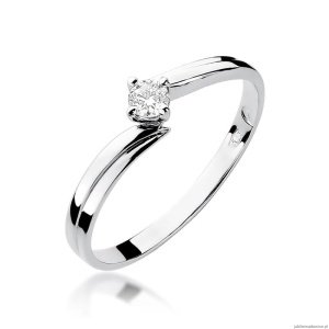 Pierścionek W231 Diament 0,10ct białe złoto