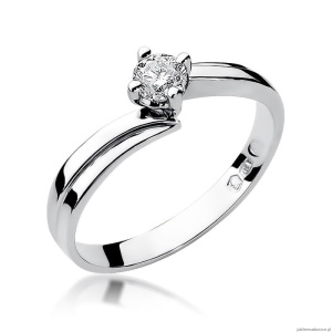 Pierścionek W231B Diament 0,25ct białe złoto