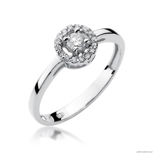 Pierścionek W238 Diament 0,12ct białe złoto