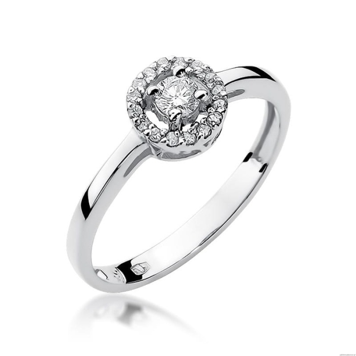 Pierścionek W238 Diament 0,12ct białe złoto
