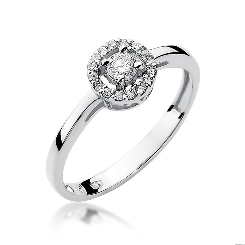 Pierścionek W238 Diament 0,12ct białe złoto
