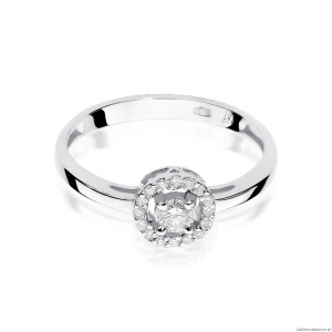 Pierścionek W238 Diament 0,12ct białe złoto