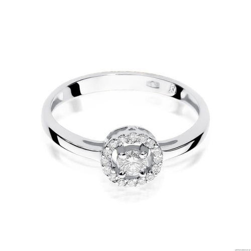 Pierścionek W238 Diament 0,12ct białe złoto