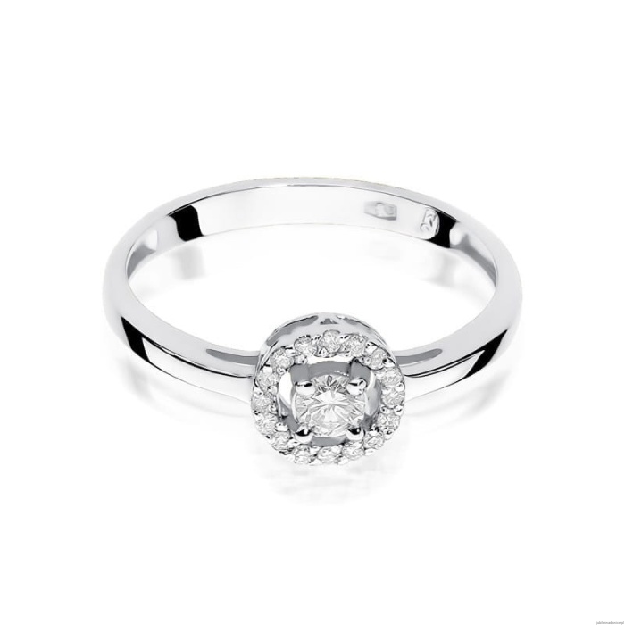 Pierścionek W238 Diament 0,12ct białe złoto