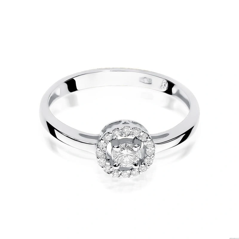 Pierścionek W238 Diament 0,12ct białe złoto