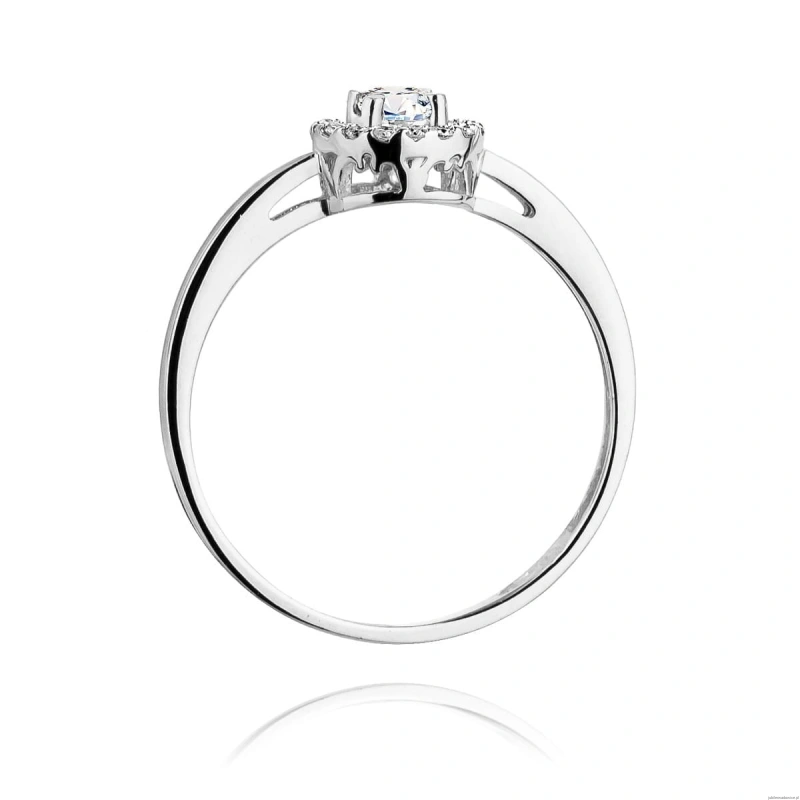 Pierścionek W238 Diament 0,12ct białe złoto