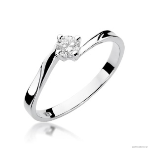 Pierścionek W243 Diament 0,20ct białe złoto