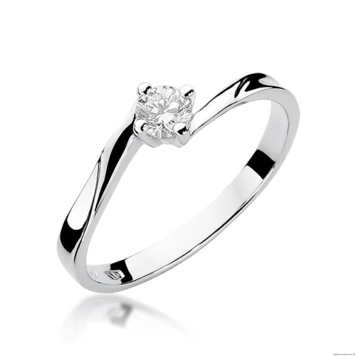 Pierścionek W243 Diament 0,20ct białe złoto