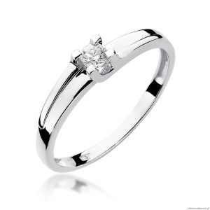 Pierścionek W246 Diament 0,12ct białe złoto