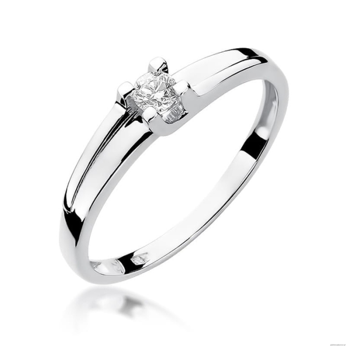 Pierścionek W246 Diament 0,12ct białe złoto
