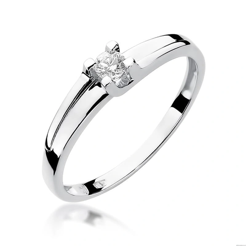 Pierścionek W246 Diament 0,12ct białe złoto