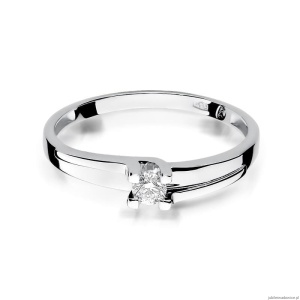 Pierścionek W246 Diament 0,12ct białe złoto