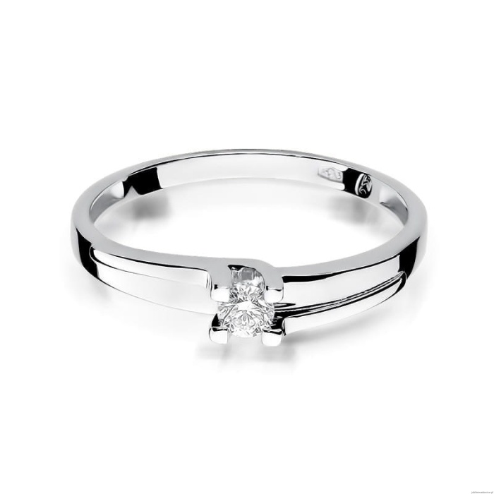 Pierścionek W246 Diament 0,12ct białe złoto