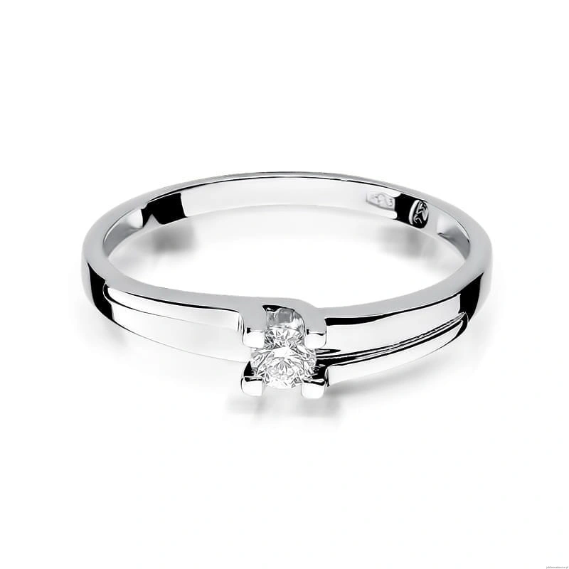 Pierścionek W246 Diament 0,12ct białe złoto